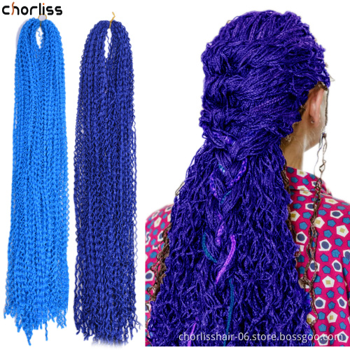 Wholesale Purple Long Pre Strenched Kinky Curly Heat Resistant Micro Crochet Braids Synthetic Extensions Crochet Braiding Hair